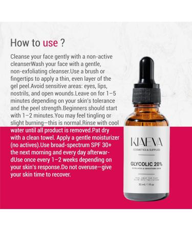 KIAEVA Glycolic Acid 35% Gel Peel - Enhanced with Retinol & Green Tea Extract (Professional Skin Peel) 1 fl oz Skin Smoothing Treatment - Buy Online on GoSupps.com