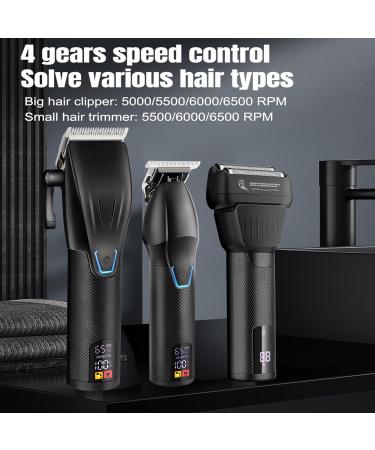Professional Hair Clippers for Men | Cordless Beard Trimmer & Electric Razor | Rechargeable Grooming Kit with LCD Display - Perfect Gifts for Men (Black - Buy Online on GoSupps.com
