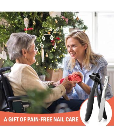 BEZOX Ergonomic Angled Head Precision Toenail Clipper for Senior Thick Nails - Large Finger Nail Clippers with Metal Nail File - Men and Women - Large Black - Buy Online on GoSupps.com