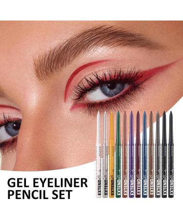  TocaFeank Eyeliner Pen Eyeliner Pencil - Smudge-proof colored pencil in 12 colors | Long-lasting eye makeup cosmetic set eyebrow and lip pencil pen - Buy Online on GoSupps.com