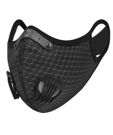 UTOTEBAG Breathable Face Mask with Valves Ventilated Sports Elevation Masks for Men Women Workout Exercise Training Gym, Black