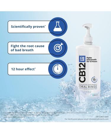 CB12 Mint Menthol Mouthwash 1L - Enamel Strengthening & 12 Hours Fresh Breath - Buy Online on GoSupps.com