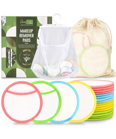 16Pcs Reusable Makeup Remover Pads - Bamboo Reusable Cotton Rounds - Buy Online on GoSupps.com
