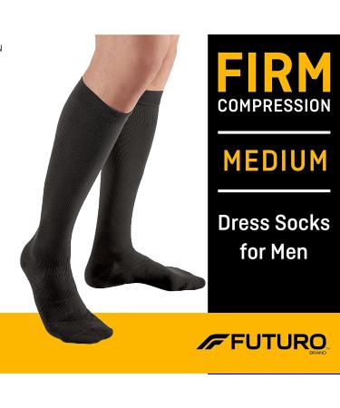 Shop FUTURO Men's Dress Socks - Medium Black Compression (20-30 mm/Hg) - Perfect International Shipping - Buy Online on GoSupps.com