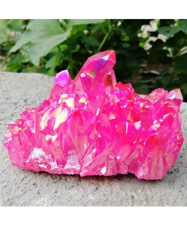 1PC Beautiful Pink Crystal Cluster Natural Quartz Specimen Minerals Home Garden Ornaments Decoration Home Collections (Color : Crystal Cluster Size : 260g) 260g Crystal Cluster