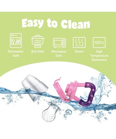 Ashtonbee 2-in-1 Baby Fruit Feeder & Teething Toy - Silicone Teether for Baby Feeding & Teething Relief - Pink & Green Pacifiers Included - Buy Online on GoSupps.com