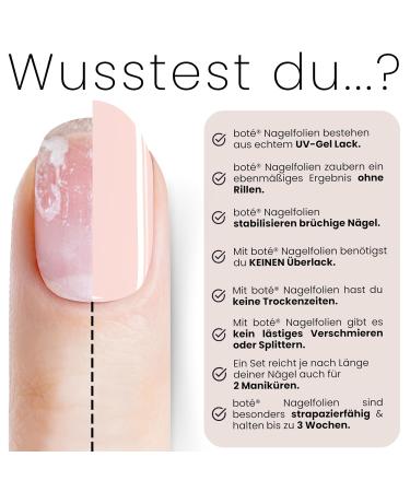 Bot 3x20 UV Gel Nail Foil Set - Self-Adhesive Nudy Nails (Nude Pink All-Time Rose Ballerina) - No Under/Overlack Needed - Durable Up to 3 Weeks - Buy Online on GoSupps.com