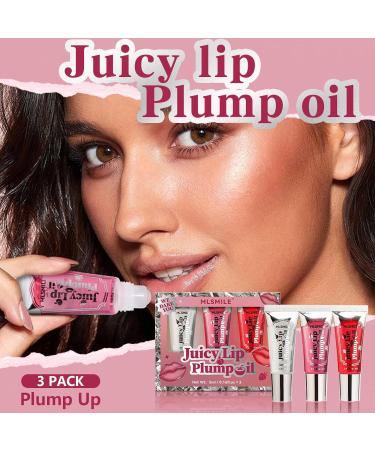 3Pcs Lip Plumper Gloss Set - Hydrating Roll-On Lip Oil & Non-Sticky High-Shine Lip Care Serum for Fuller Glossy Lips - Buy Online on GoSupps.com