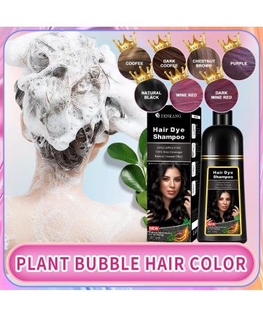 Instant Wine Red Hair Dye Shampoo - 3 in 1 Gray Coverage Herbal Ingredients Long Lasting - 16.9 Fl Oz for Men & Women - Buy Online on GoSupps.com