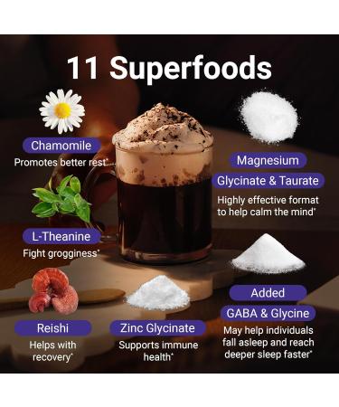 MoonBrew Nighttime Extra Strength Magnesium Hot Cocoa Natural Sleep Aid Drink Mix for Adults - Calming Melatonin-Free Sleep Support - Hot Chocolate Powder with L-Theanine Chamomile & Zinc Glycinate - Buy Online on GoSupps.com