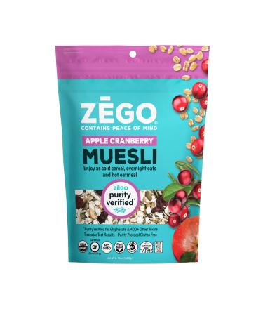 ZEGO Foods Organic Superfood Oatmeal & Muesli, Certified Gluten Free (Apple Cranberry) 13oz