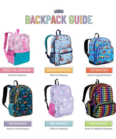 Wildkin 12-Inch Kids Backpack for Boys & Girls | Daycare & Preschool | Padded Back & Adjustable Straps | School & Travel Backpack (Trains, Planes, Trucks) - Blue - Buy Online on GoSupps.com