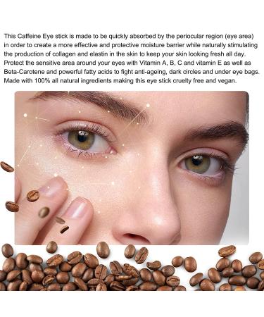 Caffeine Eye Stick Cream for Dark Circles, Puffiness & Aging | Under Eye Treatment for Men & Women | Cruelty-Free & Vegan | 0.1 oz - Buy Online on GoSupps.com