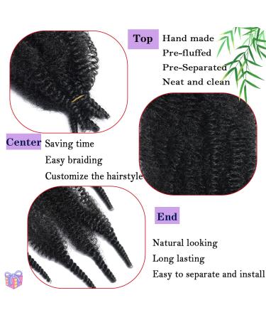16 Inch Marley Twist Braiding Hair 8 Packs | Pre-Separated Springy Afro Twist | Kinky Afro Crochet Hair Extension for Black Women | Natural Black Spring Twist (16 Inch 1B) - Buy Online on GoSupps.com