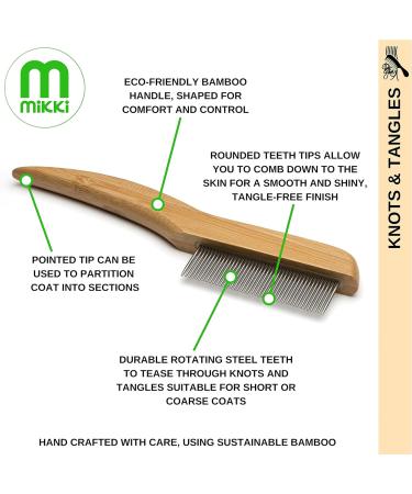 Mikki 6280021 Fine Bamboo Fur Brush for Dogs & Cats | Sustainable Pet Grooming Tool for Smooth & Medium Length Fur | 52g Brown - Buy Online on GoSupps.com