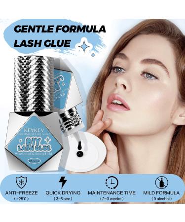 KevKev Eyelash Extension Glue | Fast Drying 3-5S | Long Lasting Waterproof Cluster Lash Glue | 8ml Black | Ideal for Self Application - Buy Online on GoSupps.com