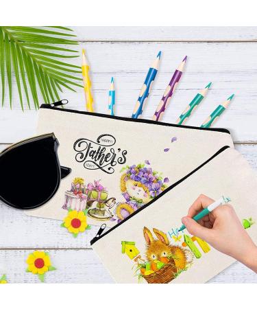 10 Pieces DIY Blank Bags - Travel Cosmetic Zipper Bags Bridesmaid Gifts Canvas Pencil Cases - Spring Collection - Buy Online on GoSupps.com