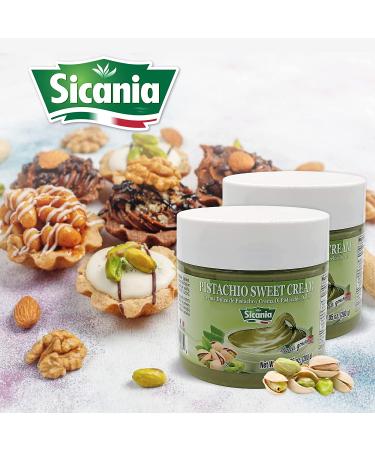 Sicania Sicilian Pistachio Cream Spread 200g | All-Natural, Gluten-Free, Gourmet Italian Recipe | Ideal for Desserts, Baking & Breakfast | Smooth Texture | Perfect Gift for Foodies - Buy Online on GoSupps.com