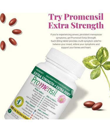 Promensil Extra Strength | Menopause Supplement with Red Clover | Severe Symptom Relief & Natural Multi-Symptom Support | Reduces Hot Flashes Night Sweats | Improves Bones & Heart Health | 3.3 Month Supply | 80mg 100 Tablets - Buy Online on GoSupps.com