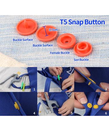 ilauke 400 Sets T5 Plastic Snap Buttons with Pliers - No-Sew Fastener Set for Clothing, Diapers, Bibs, Raincoats & Crafting - Buy Online on GoSupps.com