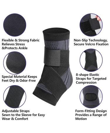 KCSHRAN Ankle Braces Elastic Compression Support Socks - Adjustable Strap for Sprained Ankle, Arthritis, Achilles Tendonitis - M Green - Buy Online on GoSupps.com