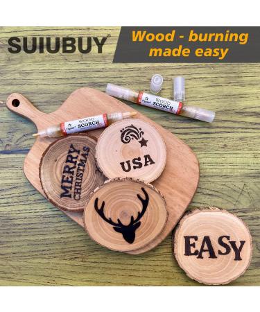 SUIUBUY Scorch Pen Marker - 4 PCS Chemical Wood Burner Set for Crafts - Versatile Kit with Fine Round, Bullet, and Oblique Tip - Buy Online on GoSupps.com