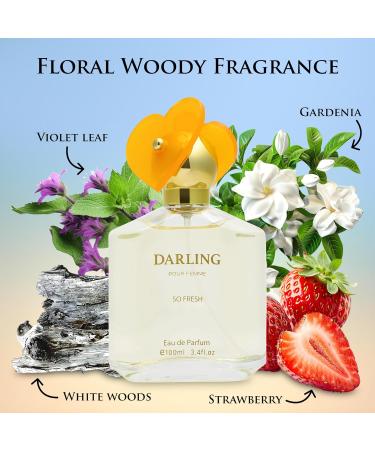 Darling for Women Eau De Parfum- Floral & Woody Fragrance - Top Notes of Gardenia Violet Petals & Jasmine - Powdery Soft Dry Down of White Woods Vanilla & Musk as Base - Elegant 100ml Bottle - Buy Online on GoSupps.com