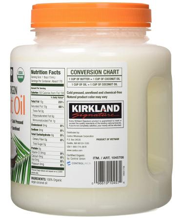 Kirkland Signature Organic Virgin Coconut Oil 84 oz - Pack of 2 - Buy Online on GoSupps.com