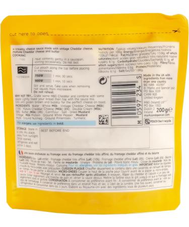 M&S Marks & Spencer Vintage Cheddar Cheese Ready-To-Use Sauce Pouches Perfect with Cauliflower - Set of 3 x 200g - Buy Online on GoSupps.com