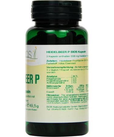 Bios Blueberry P - 100 Capsules (1 Pack 49g) | Premium Antioxidant Supplement for Global Shipping - Buy Online on GoSupps.com