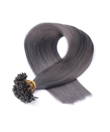Keratin Bonding Hair Extensions - Dark Grey 60cm 50 Strands 100% Remy Real Hair - U-Tip by Novon Hair Extensions - Buy Online on GoSupps.com
