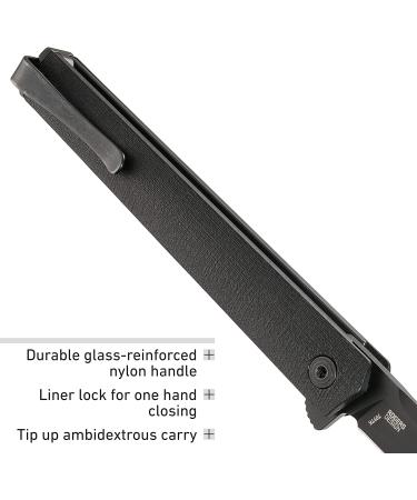 CRKT CEO Blackout EDC Folding Pocket Knife | Liner Lock, Glass Reinforced Nylon Handle | Deep Carry Clip - Buy Online on GoSupps.com