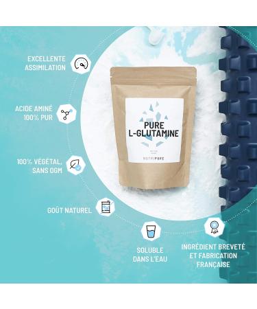 Kyowa Vegetable L-Glutamine 100% Pure | L-Glutamine Powder | Food Supplement | Amino Acid | Recovery After Training | 150g | 1 Month Cure | Made in France Nutripure - Buy Online on GoSupps.com