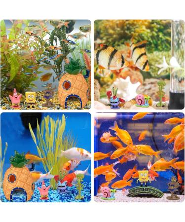 BGTLJKD 7 PCs Pineapple Aquarium Decoration - Spongebob Ornament & Underwater Landscape Decor for Fish Ponds & Aquariums - Buy Online on GoSupps.com