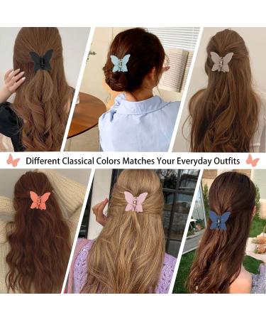 12 PCS Butterfly Hair Claw Clips - Medium Non-Slip Matte Design for Strong Hold on Thin, Curly Hair - Ideal for Updos & Summer Style - Women and Girls - Buy Online on GoSupps.com