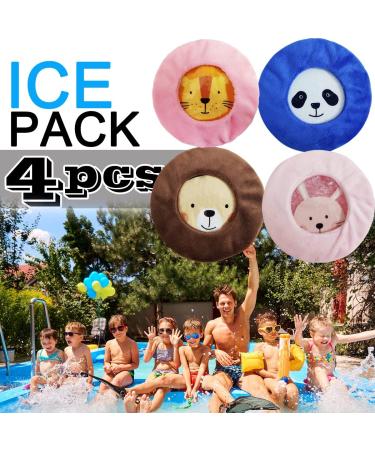 Kids Ice Pack Hot Cold Pack - 4PCS Reusable Pain Relief Set for Injuries, Wisdom Teeth, Tired Eyes & Headaches - Comfortable Fabric Cover - Size 5.1in*5.1in - Buy Online on GoSupps.com