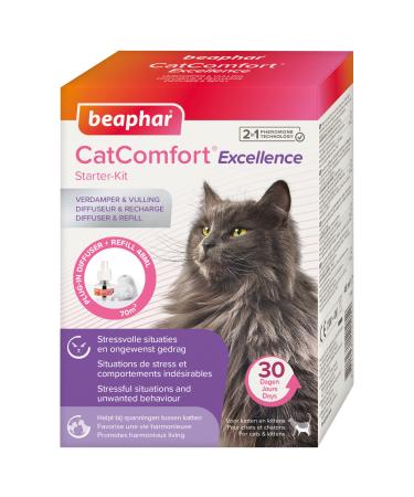 BEAPHAR CATCOMFORT Excellence - Electric Pheromone Diffuser for Cats Reduces Stress and Unwanted Behaviors without Dependence or Drowsiness 1 Plug and 1 Refill of 48 ML