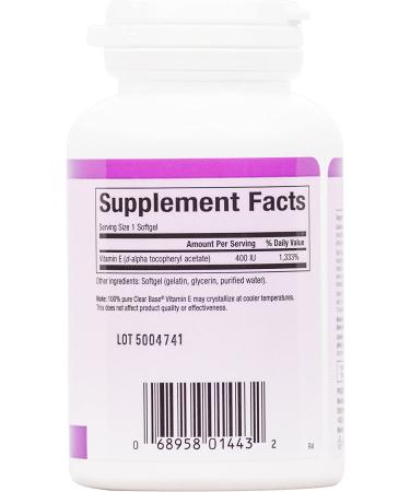 Natural Factors Clear Base Vitamin E 400 IU - 60 Softgels | Antioxidant Support - Buy Online on GoSupps.com