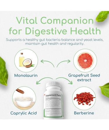 Microbiome Balance Gut Health Supplement for Women and Men with Monolaurin & Caprylic Acid Supports Digestive Wellness & Healthy Gut Environment 120 Capsules - Buy Online on GoSupps.com