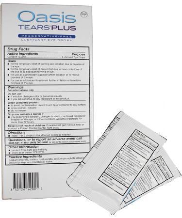 Oasis Tears Plus Preservative-Free Eye Drops - 40 Vials | Soothing Lubricant for Dry Eyes - Buy Online on GoSupps.com