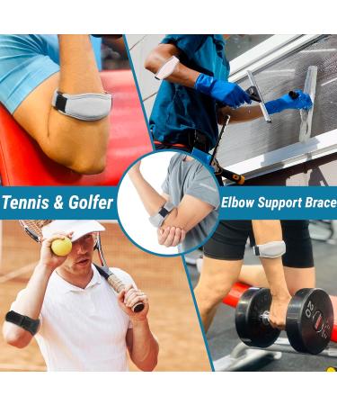360 Relief Tennis & Golfers Elbow Support Brace for Men & Women - Adjustable Strap, Pain Relief for Tendonitis & Arthritis | 1 Pair Grey with Mesh Bag - Buy Online on GoSupps.com