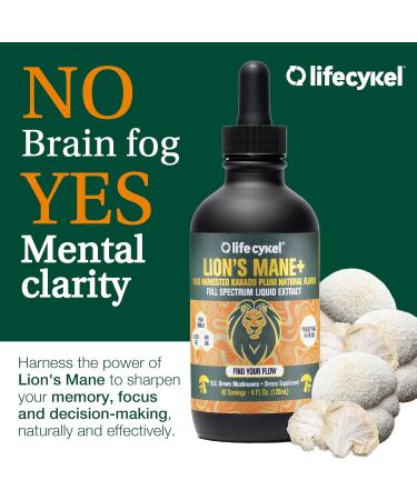Life Cykel Professional Athletes Pack - Reishi Lion's Mane & Cordyceps Mushroom Extract- Full-Spectrum Mushroom Tincture for Energy Focus and Immune Health- Vegan Non-GMO Formula - Buy Online on GoSupps.com