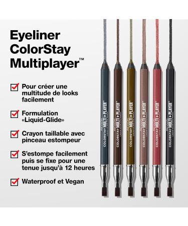 Revlon ColorStay Multiplayer Liquid-Glide Eyeliner multi-use makeup product with a professional brush creamy texture waterproof and long-lasting 404 Under the Radar 0.9g - Buy Online on GoSupps.com