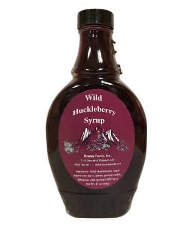 Montana Huckleberry Syrup Breakfast Toppings - 11 oz Real Fruit Grown & Hand Picked in the Wild from Bounty Foods for Coffee - Pancakes & Waffles - Cocktails - Gluten-Free - Non-GMO (Hk Sy 11oz) Huckleberry 11 Ounce (Pack
