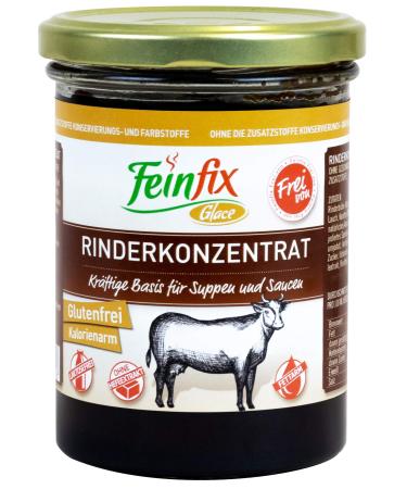 Feinfix cattle concentrate 420g for 10 liters of cattle fund |For soup and sauce |Beef fund concentrate free of |Gluten -free |Low in calories |Lactose -free |Without yeast extract |J3-FZJ7-2AEK Rind 420 g (1 Pack)