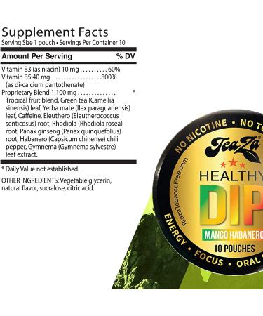 Teaza Mango Habanero Energy Pouches (4 Pack) - Tobacco-Free & Nicotine-Free Alternative Chew - Buy Online on GoSupps.com