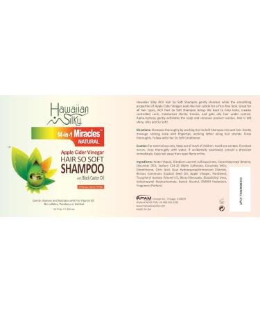 Hawaiian Silky Apple Cider Vinegar Shampoo - Sulfate-Free 12 fl oz | Black Castor Oil for Dry Scalp | 14-in-1 Miracle Shampoo for Men Women & Kids - International Shipping Available - Buy Online on GoSupps.com