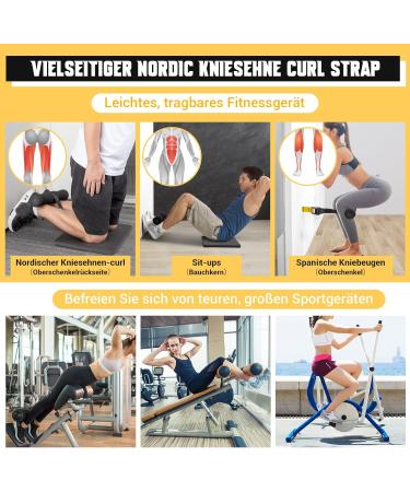 COFOF Nordic Hamstring Curl Strap - Portable Fitness Accessory for Leg Stomach & Back Training Includes Knee Pads - Replace Large Equipment - Buy Online on GoSupps.com