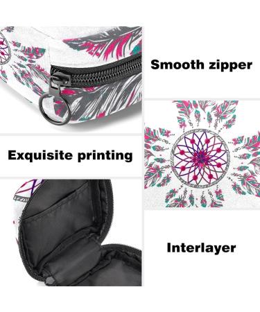 Colorful Dream Catcher Menstrual Bag with Zipper - Ladies Napkin & Tampon Collection Bag for Women and Girls - Buy Online on GoSupps.com
