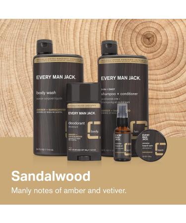 Every Man Jack Sandalwood Deodorant Dry Spray - Aluminum-Free & Long Lasting - 3.5 oz (Pack of 3) - Buy Online on GoSupps.com